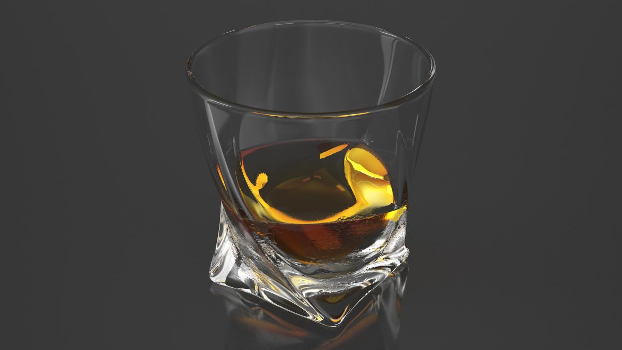 Twisted Rocks Misted Glass With Whiskey 3D model