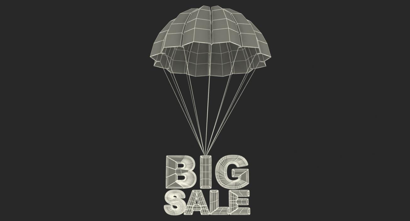 3D Parachute with Discount Sign model