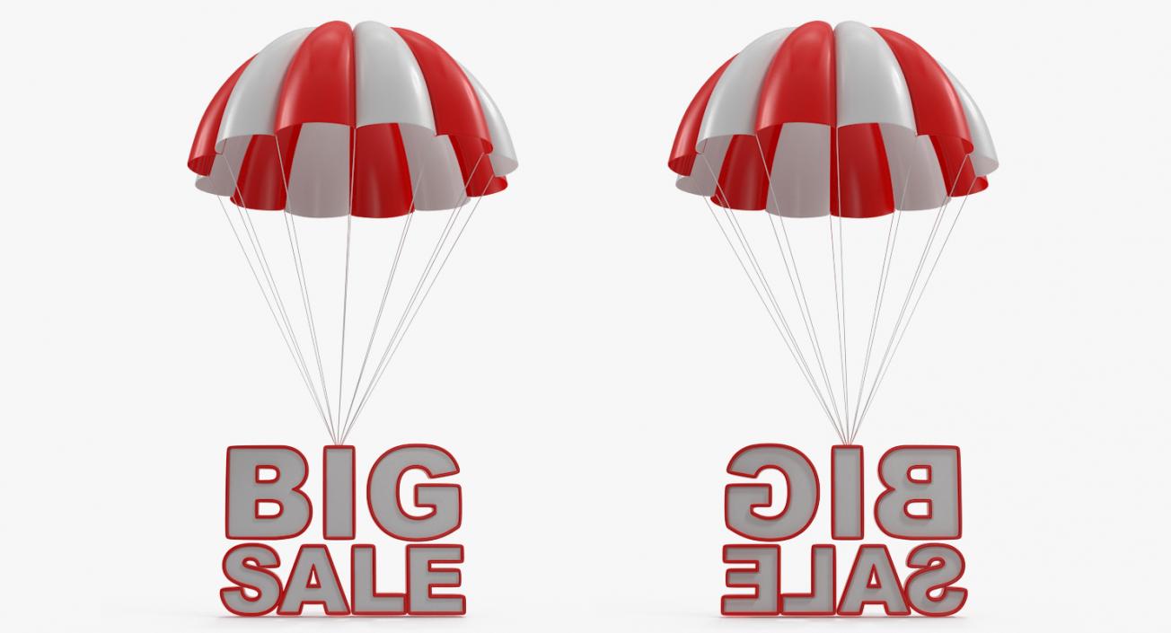 3D Parachute with Discount Sign model