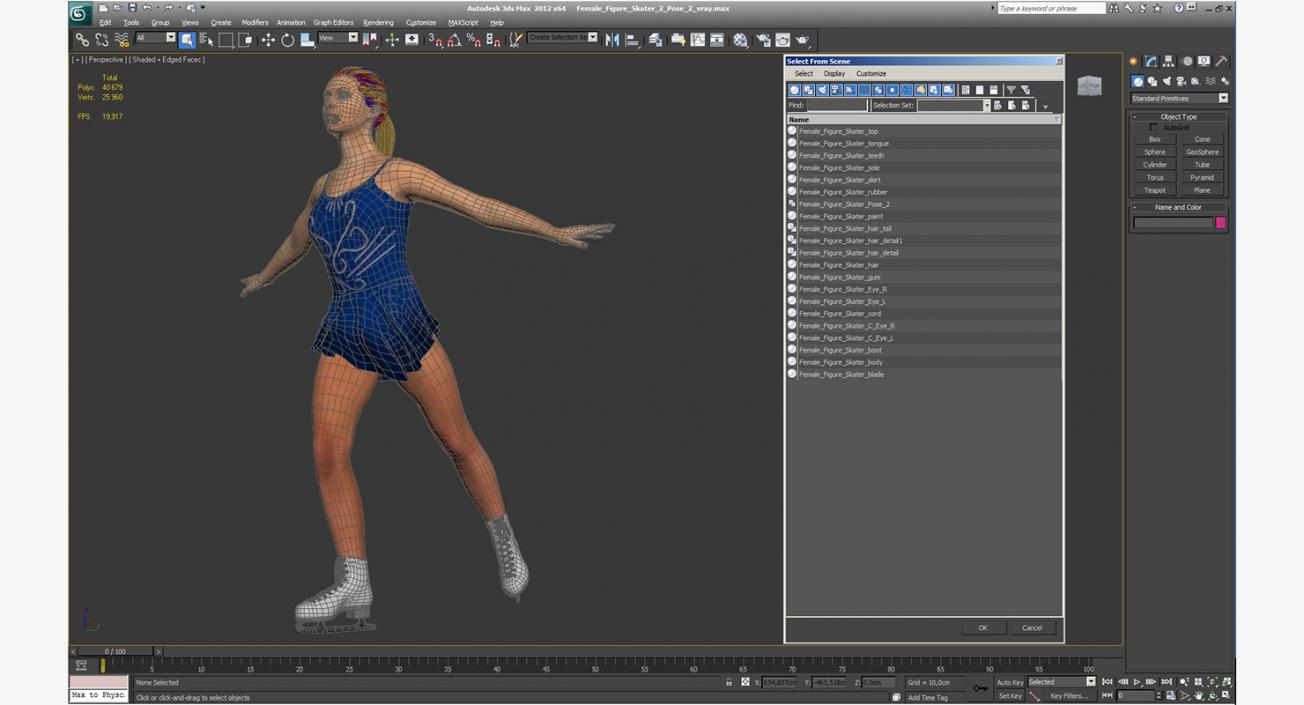 3D model Female Figure Skater 2 Dancing
