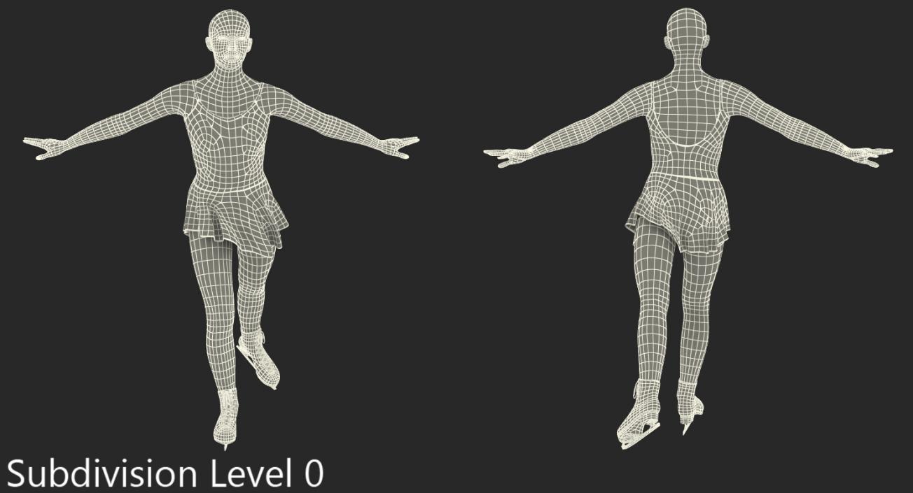 3D model Female Figure Skater 2 Dancing
