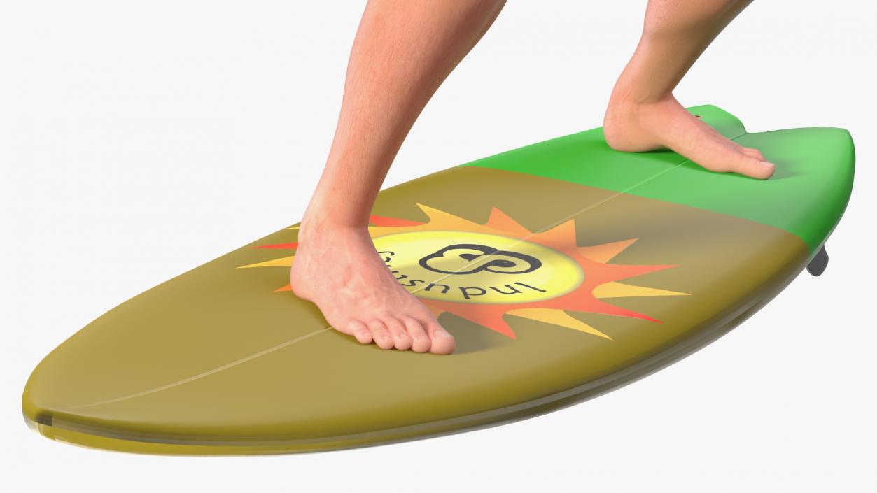 3D Man On Surfboard