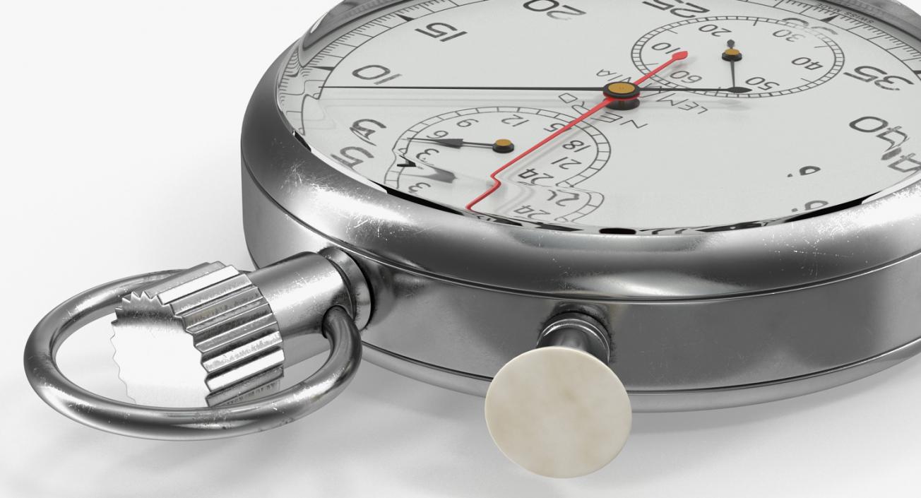 3D Stainless Steel Analogue Pocket Stopwatch