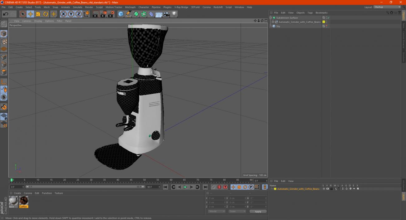 3D model Automatic Grinder with Coffee Beans