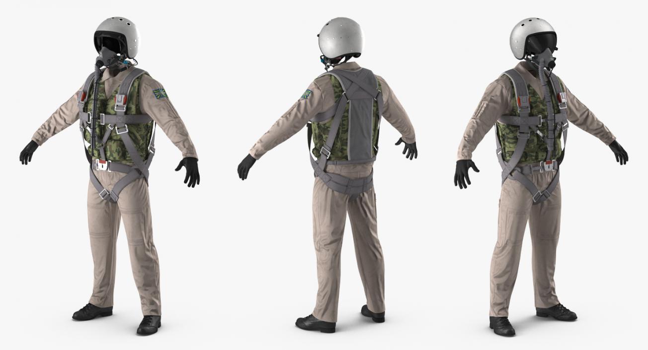 3D Russian Jet Fighter Pilot Uniform model