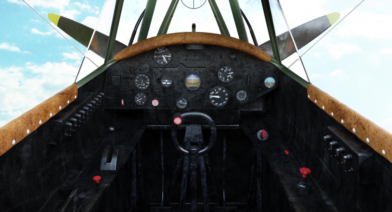 Biplane Torpedo Bomber Fairey Swordfish 3D model