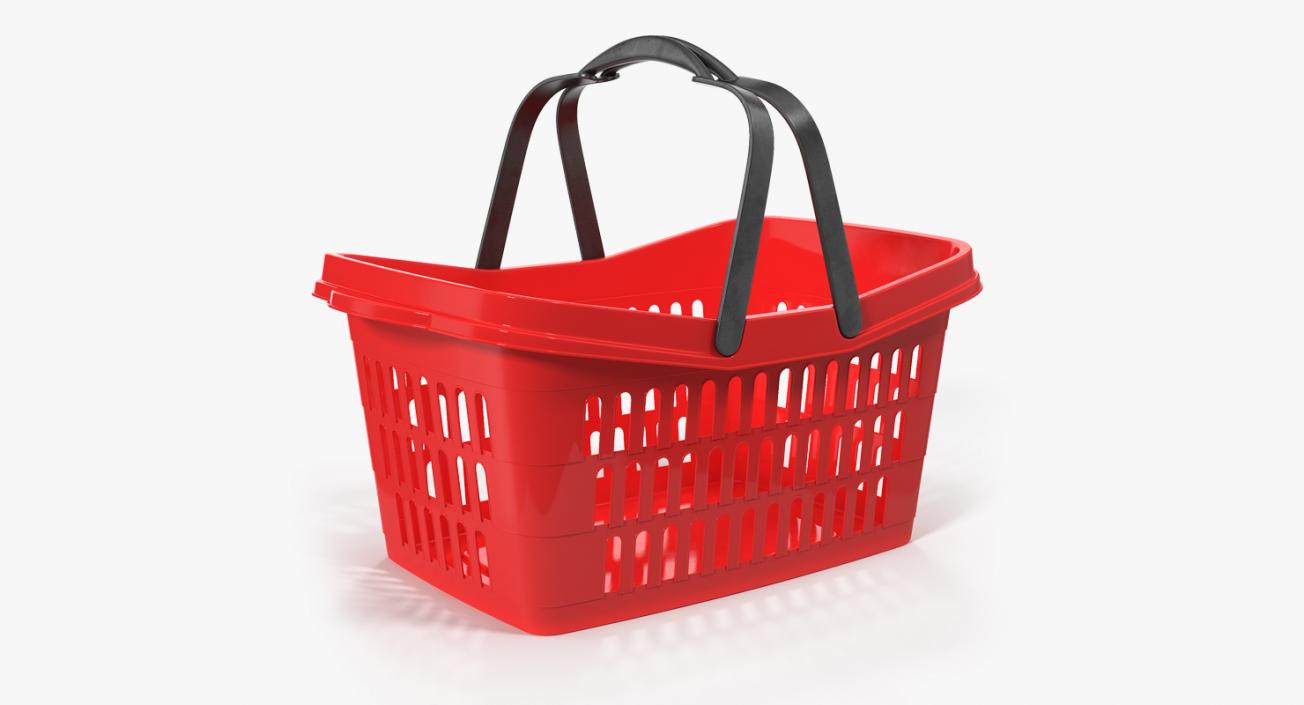 Plastic Shopping Basket with Plastic Handles 3D model