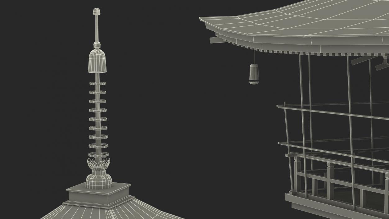 3D model Japanese Pagoda Roof