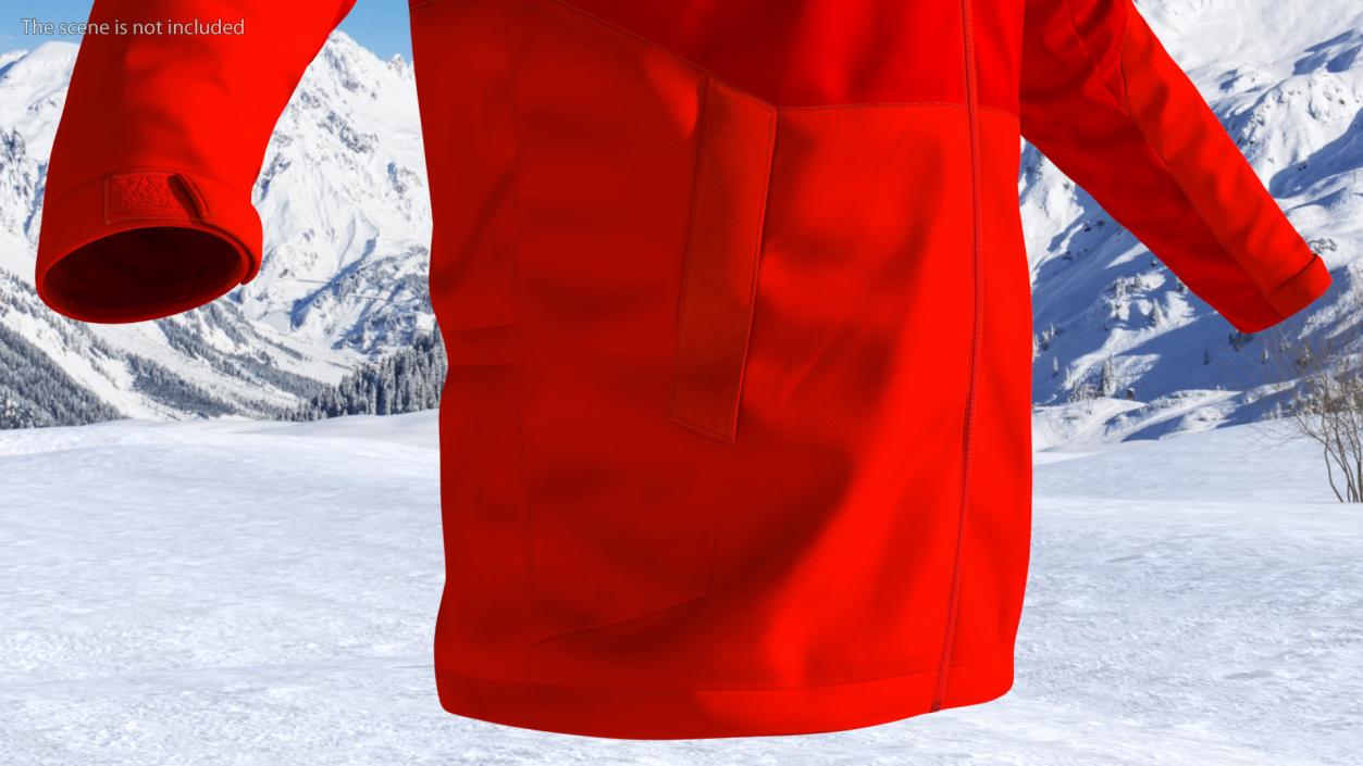 3D Winter Sport Jacket Red model