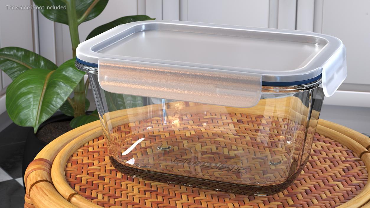 Glass Clip Lock Food Storage Container Set 3D