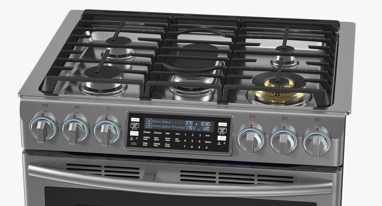 Dual Fuel Range with 5 Gas Burners Samsung 3D