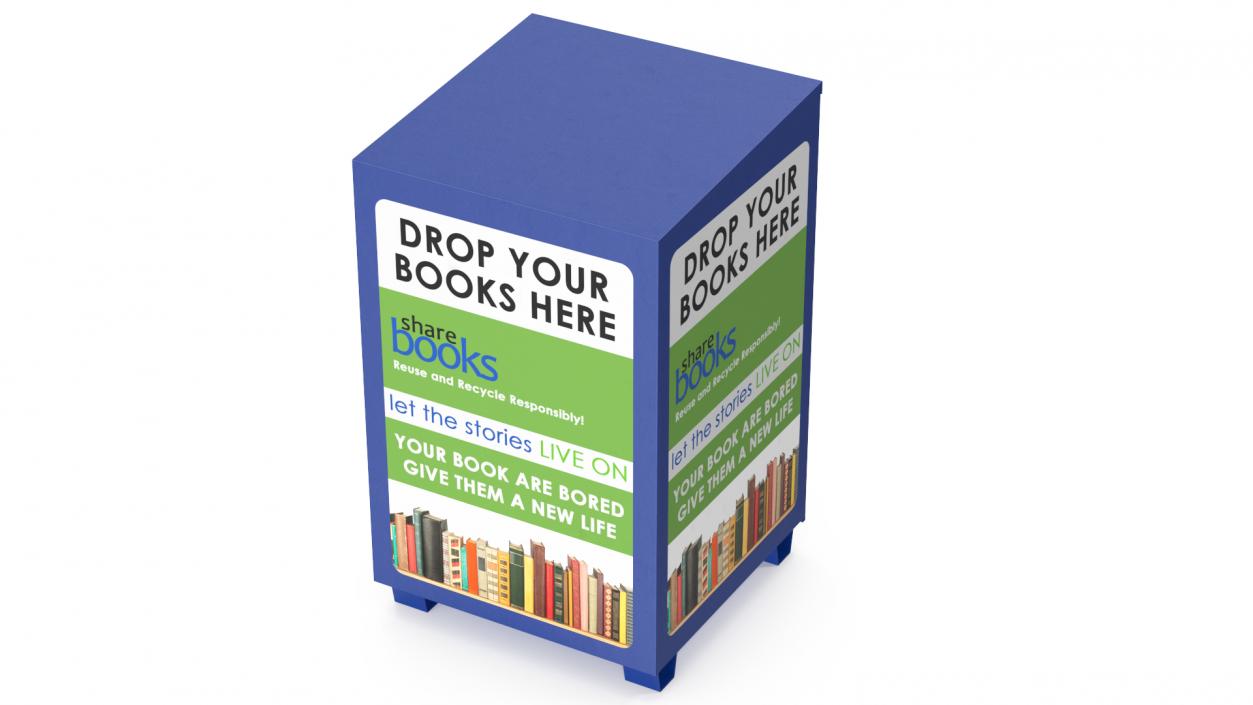 3D Book Drop Box Blue model