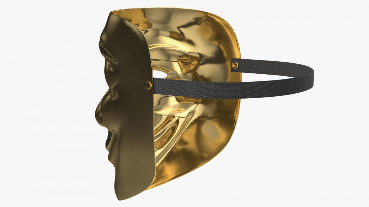 3D model Guy Fawkes Mask Gold
