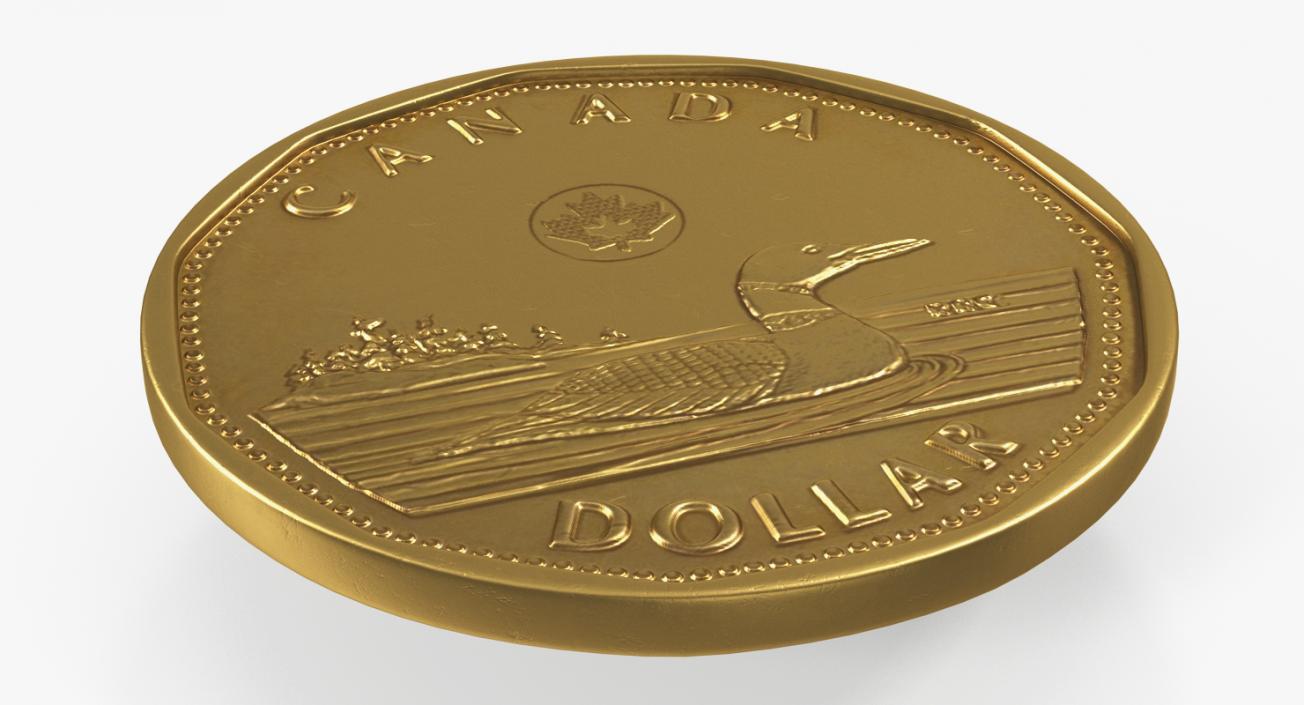 Canadian Dollar Coin Loonie 3D