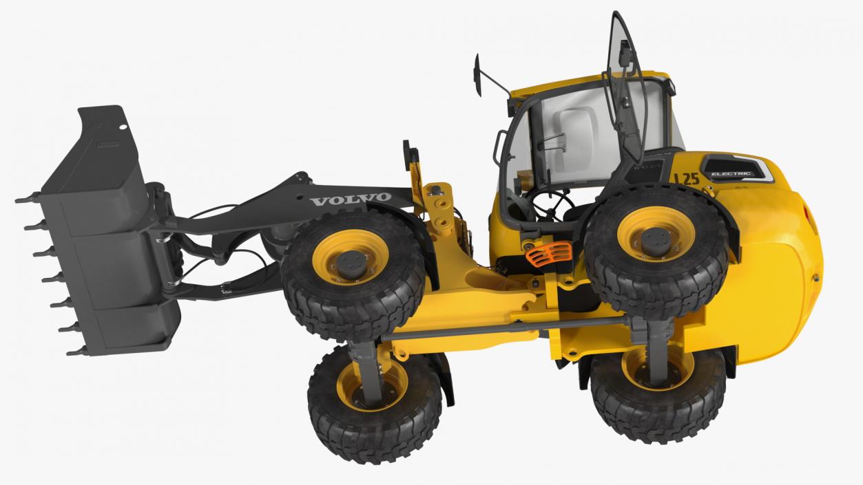 Volvo L25 Electric Loader with Bucket Rigged 3D model