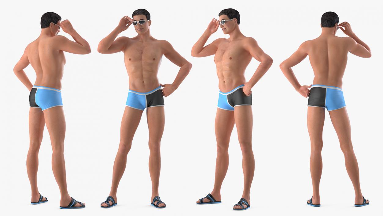 Man in Swimwear Rigged 3D