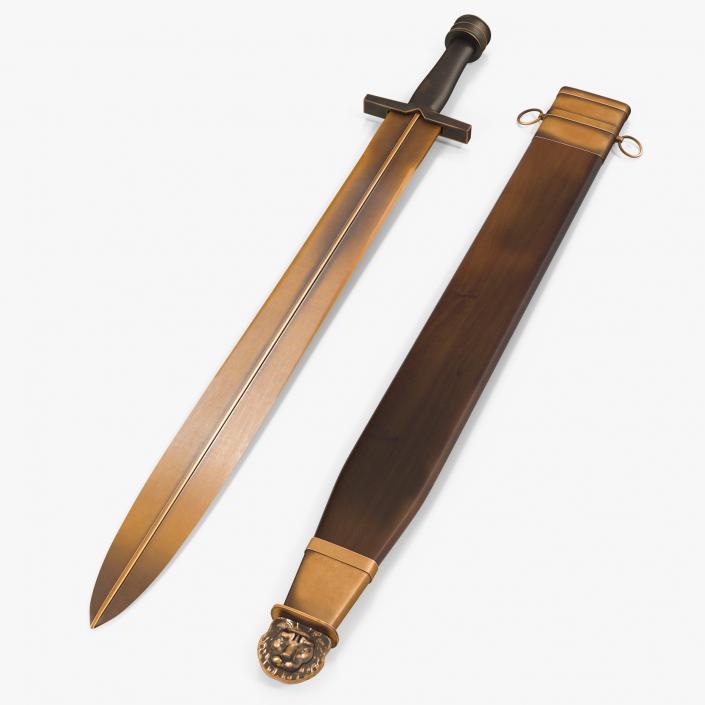 3D model Greek Xiphos Sword with Sheath