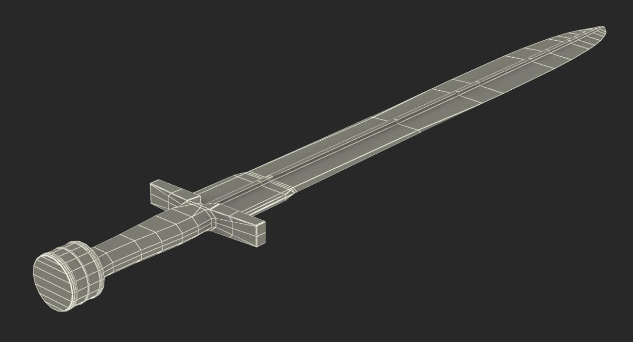 3D model Greek Xiphos Sword with Sheath