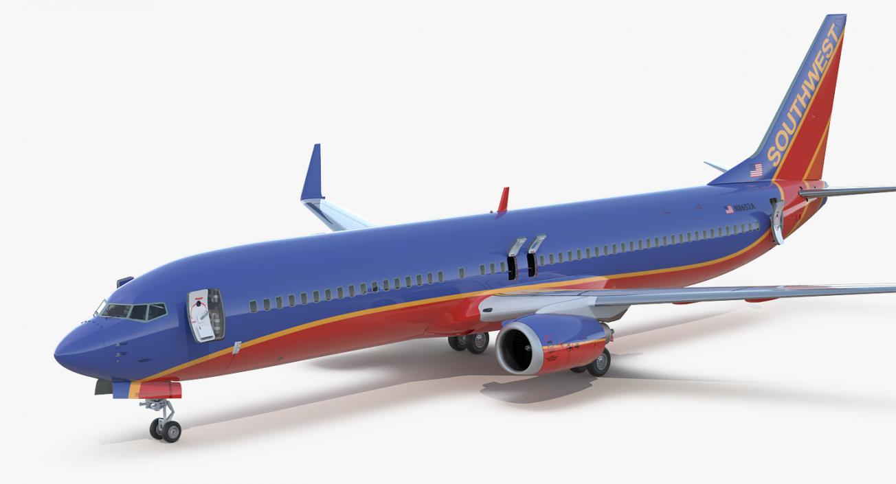 Boeing 737-900 ER Southwest Airlines with Cabin Rigged 3D model