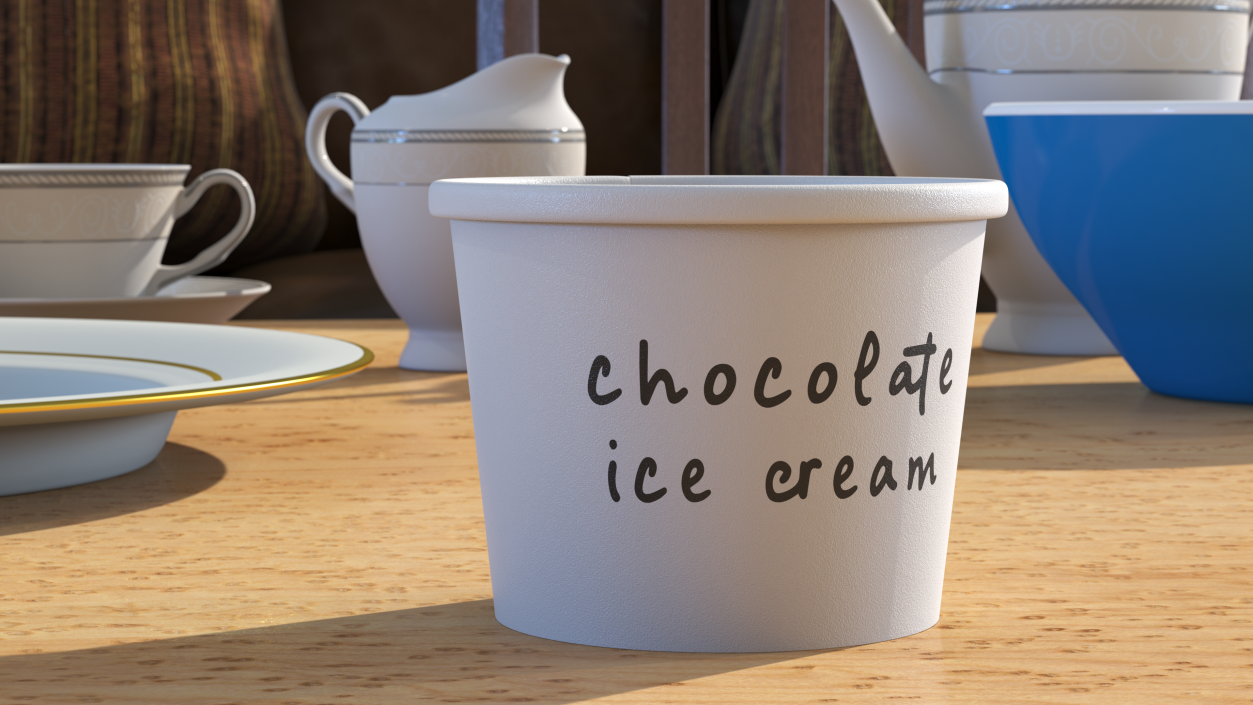 Chocolate Ice Cream Cup Empty 3D model