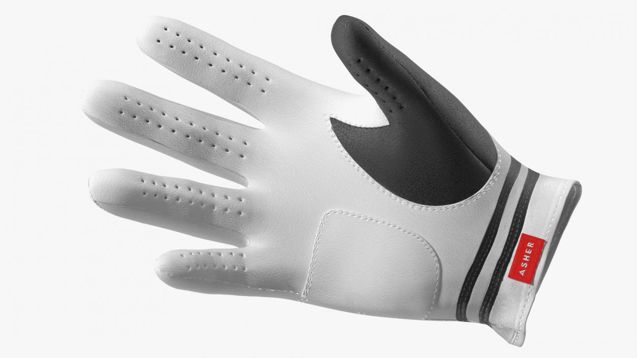 3D Premium Golf Gloves Asher White