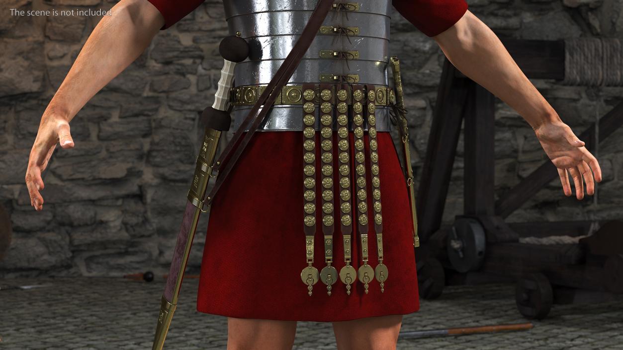 3D Veteran Roman Legionnaire Fur Rigged