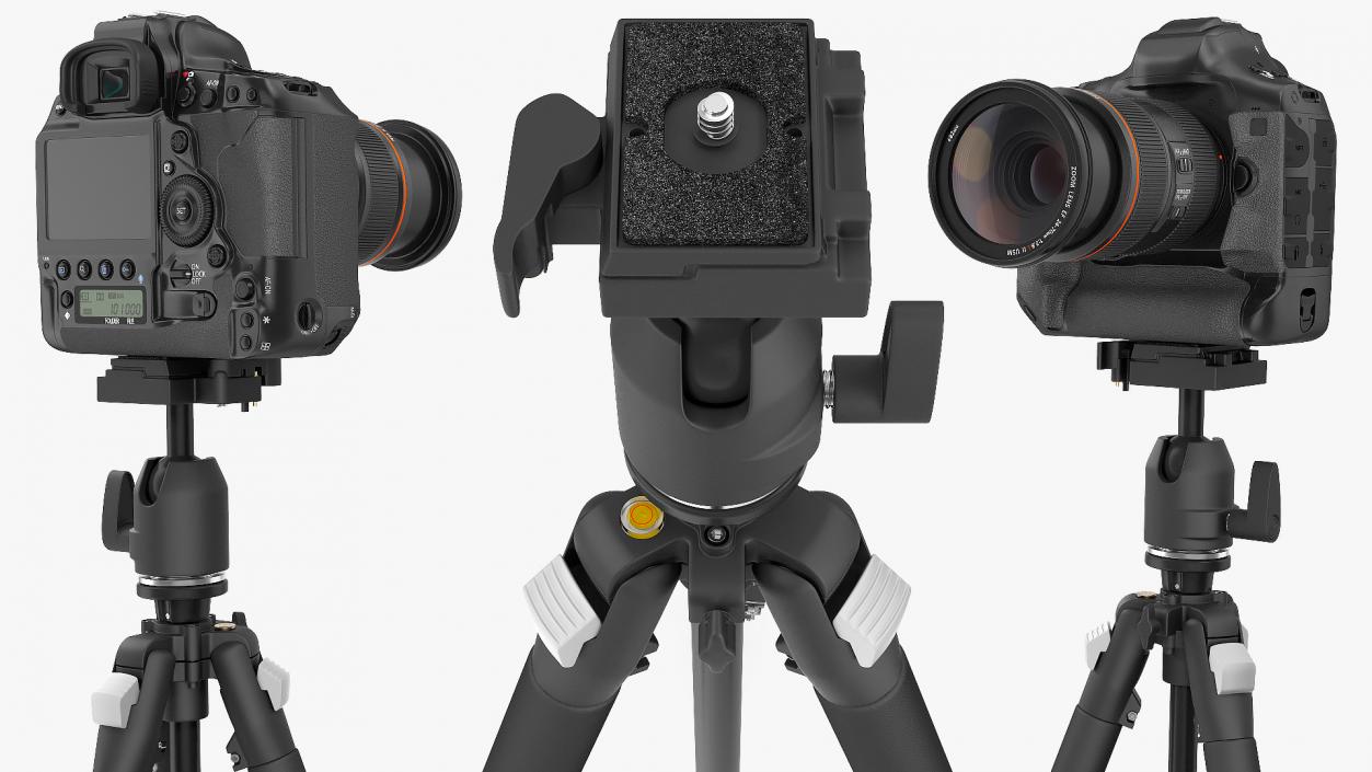 3D DSLR Camera with Zoom on Tripod
