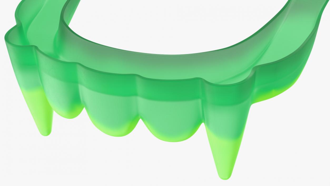 3D Vampire Teeth Green Rigged
