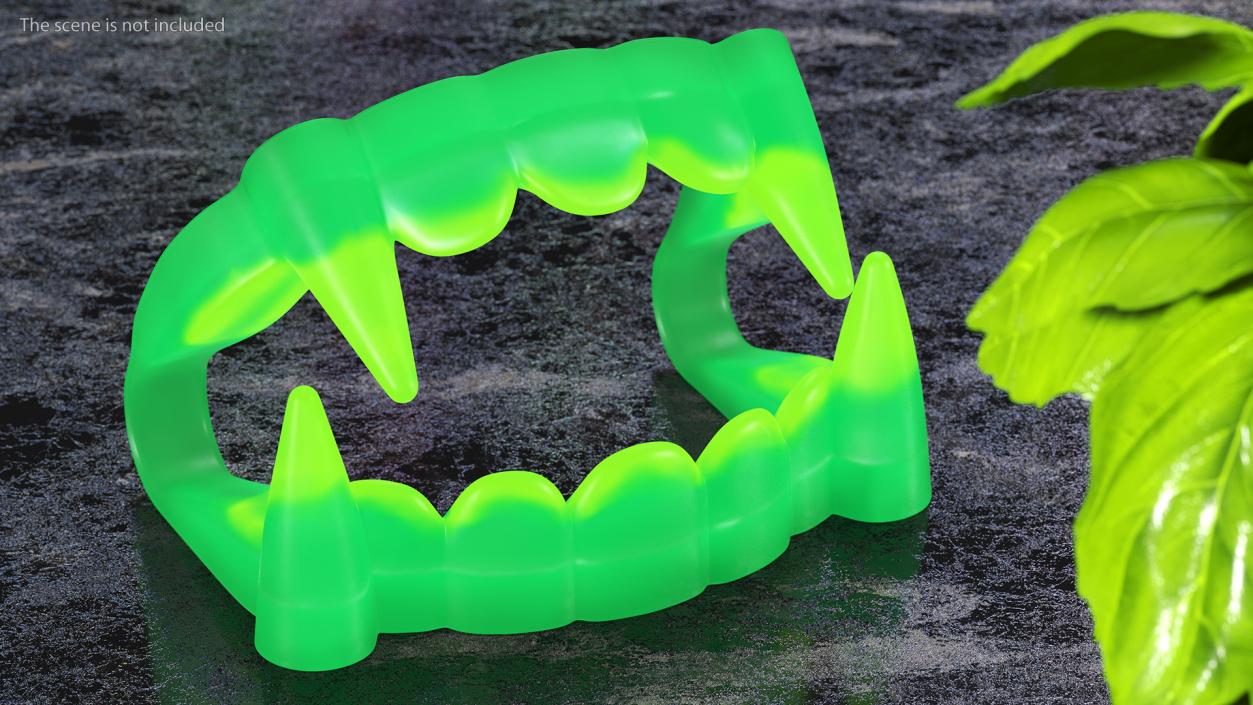 3D Vampire Teeth Green Rigged