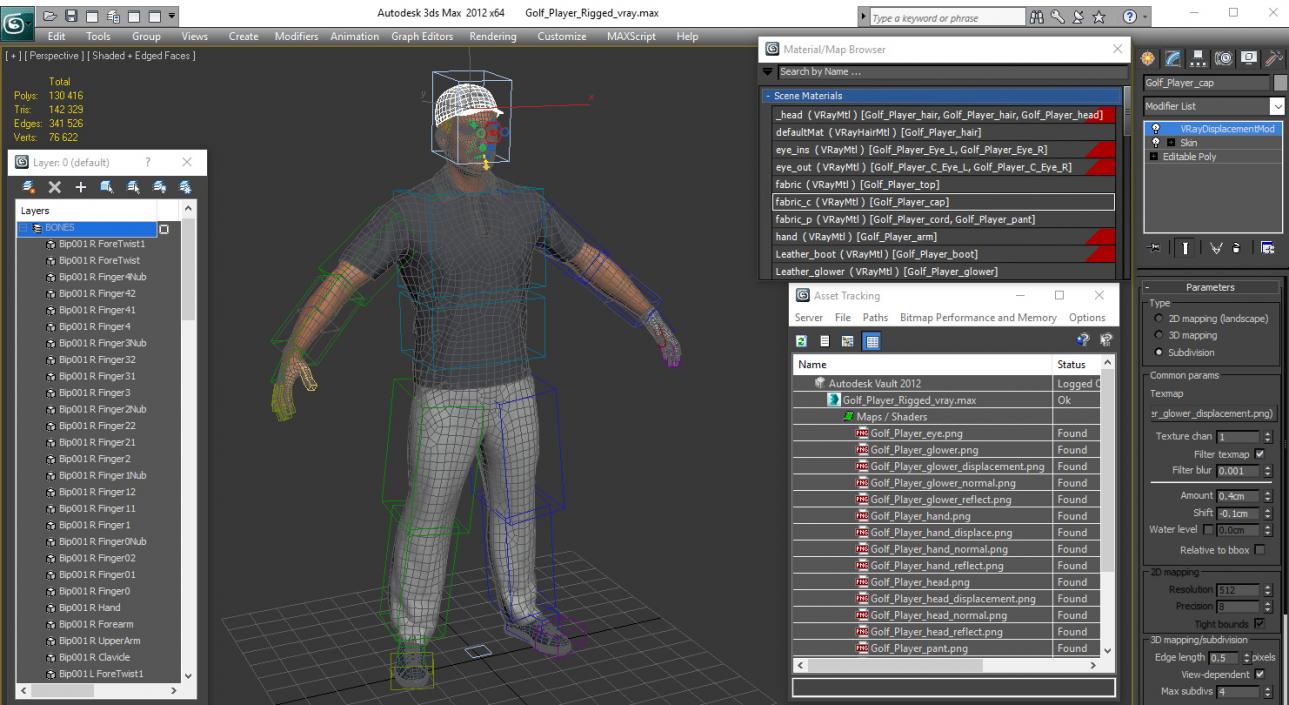 3D Golf Player Rigged model