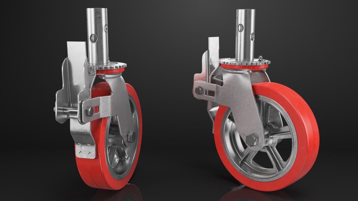 3D model Heavy Duty Swivel Caster with Brake