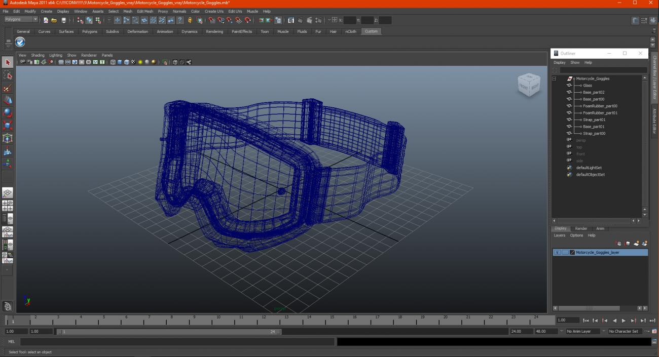 3D Motorcycle Goggles model