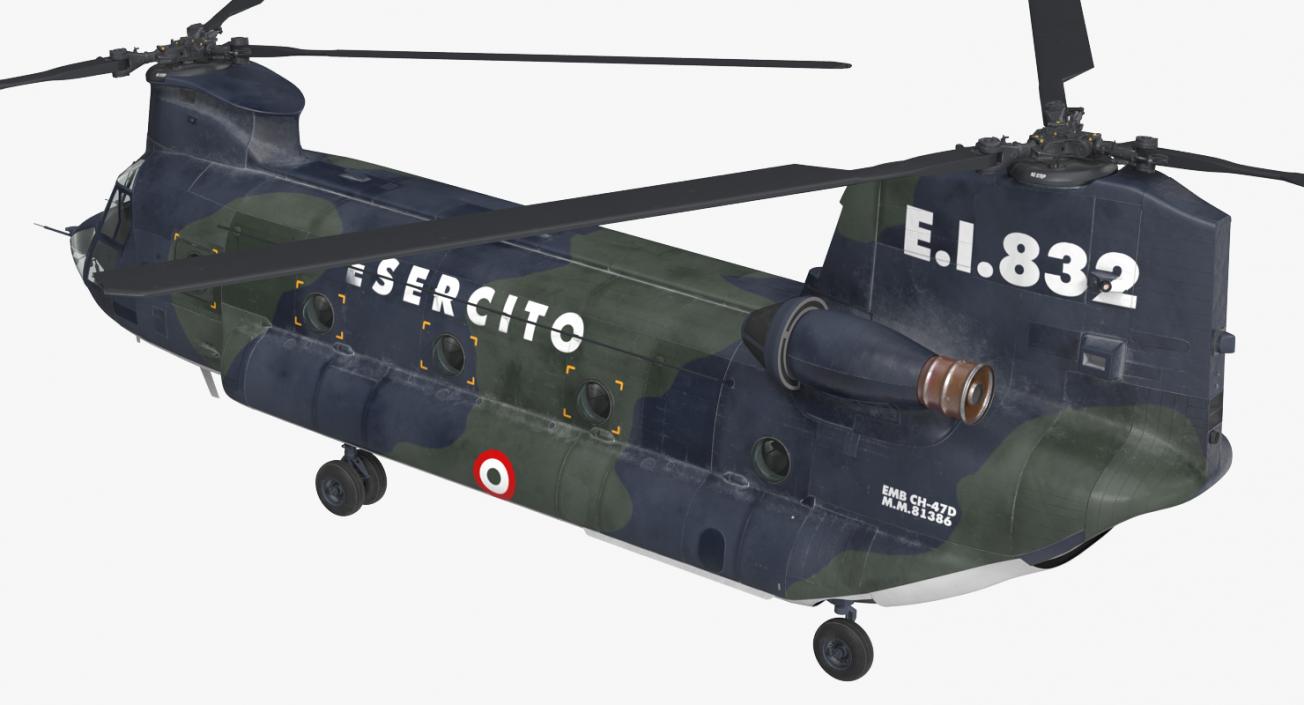 3D Transport Helicopter CH-47 Chinook Rigged