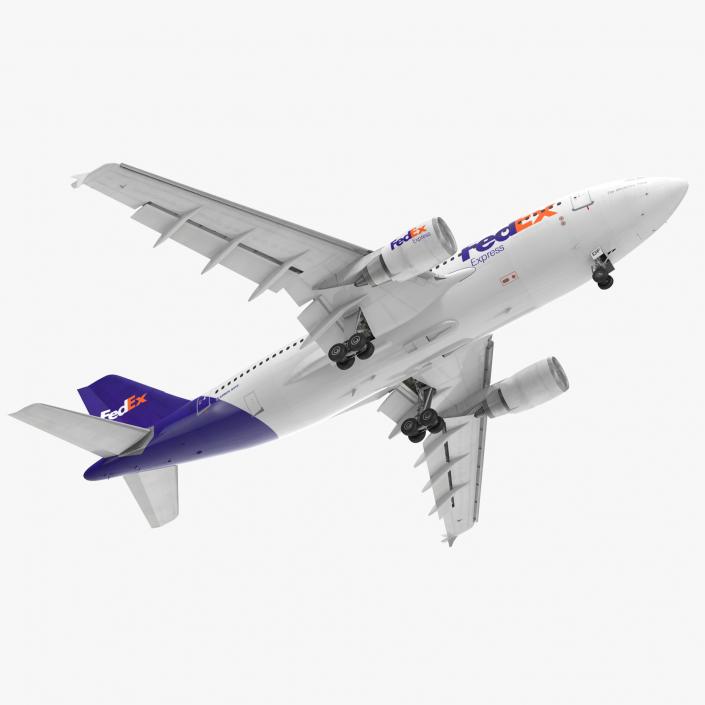3D Airbus A310-300 FedEx Rigged model
