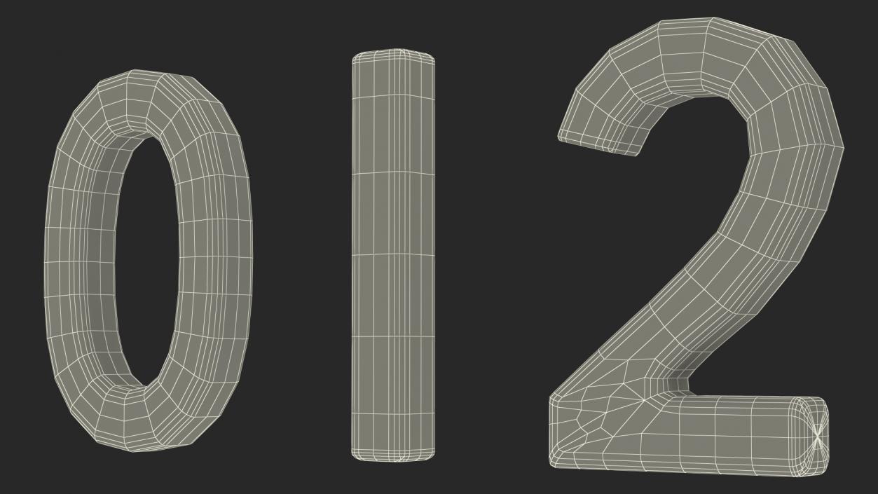 Plywood Numbers Set 3D model