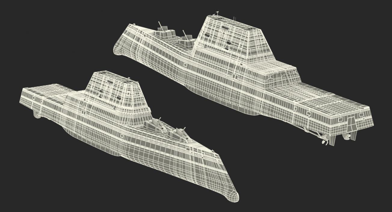 Zumwalt Class Destroyer US Stealth Ship 3D model