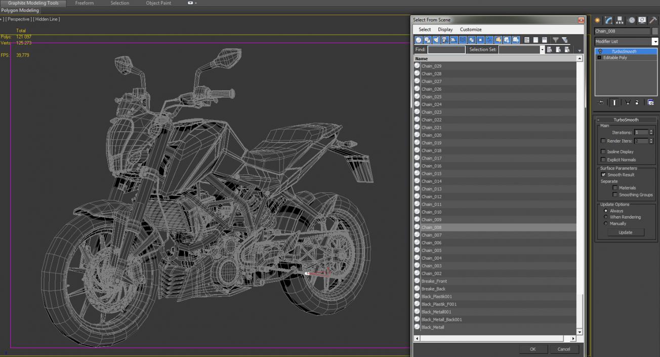 3D Motorcycle KTM Duke 390 2016 model