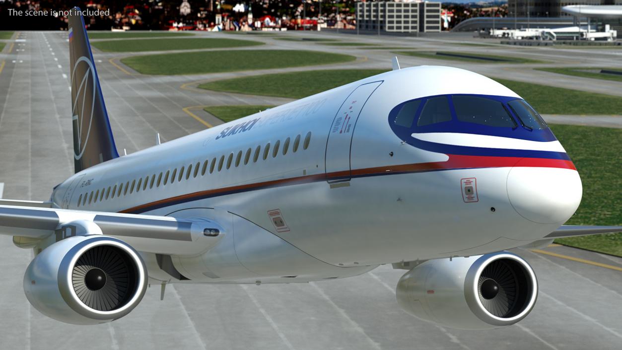 3D Sukhoi Superjet 100 95lr Flight