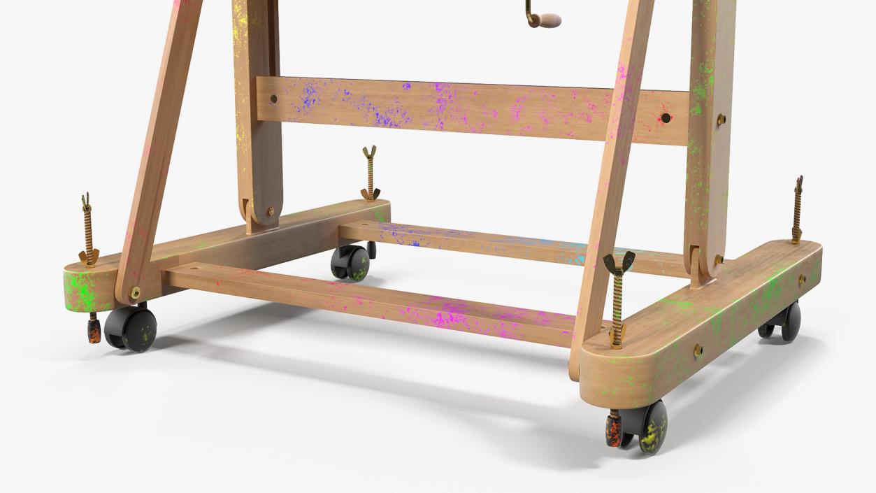 3D Studio Easel Stained with Paint