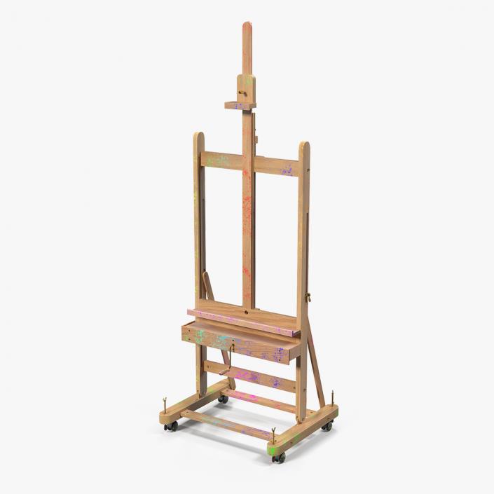 3D Studio Easel Stained with Paint