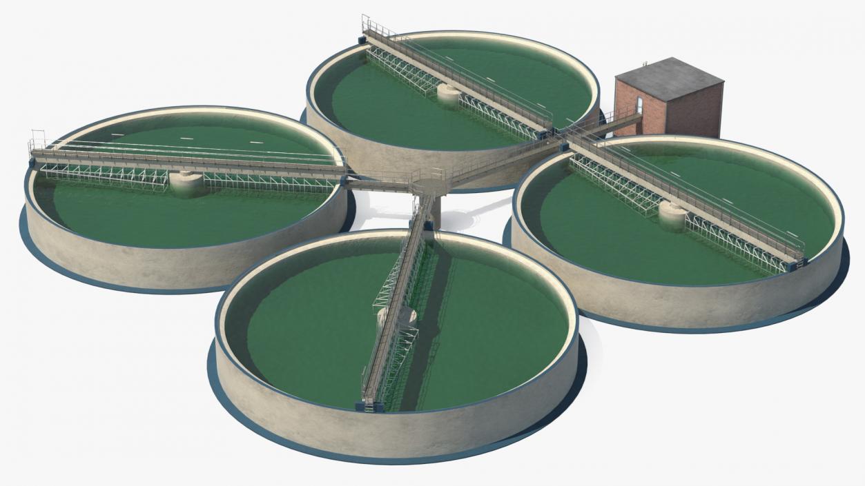 3D model Wastewater Circular Clarifiers