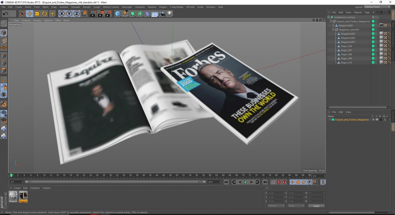 3D Esquire and Forbes Magazines model