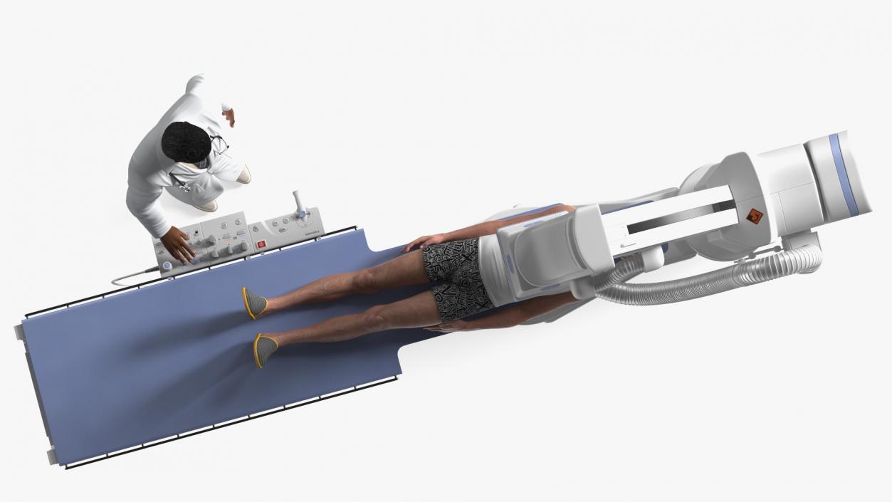 3D C Arm System with Patient and Doctor Rigged model