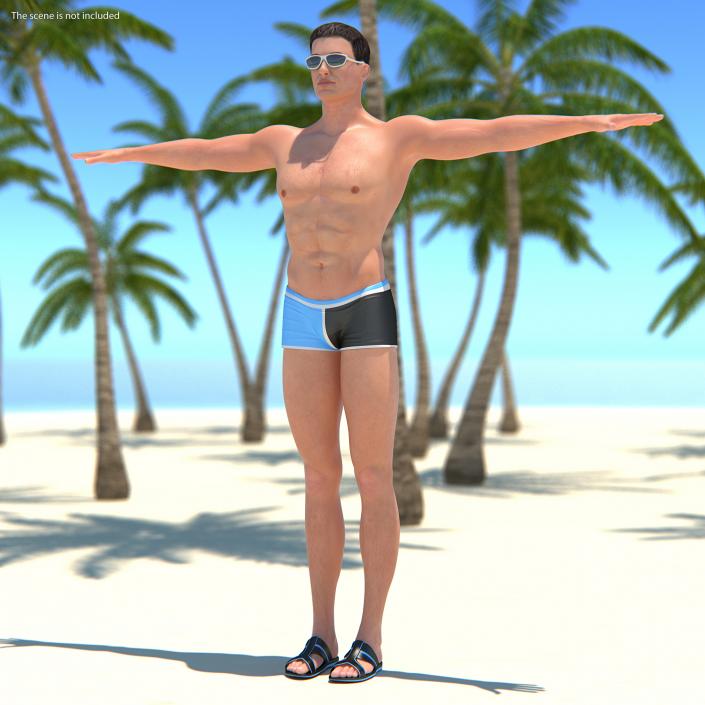 Man in Swimwear T-Pose 3D