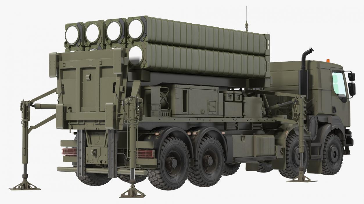 3D Mobile Medium Range Air Defense Missile System Rigged model