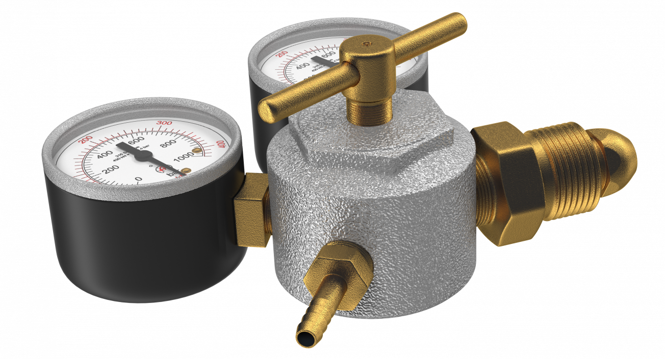 3D Argon Pressure Regulator with Gas Hose model
