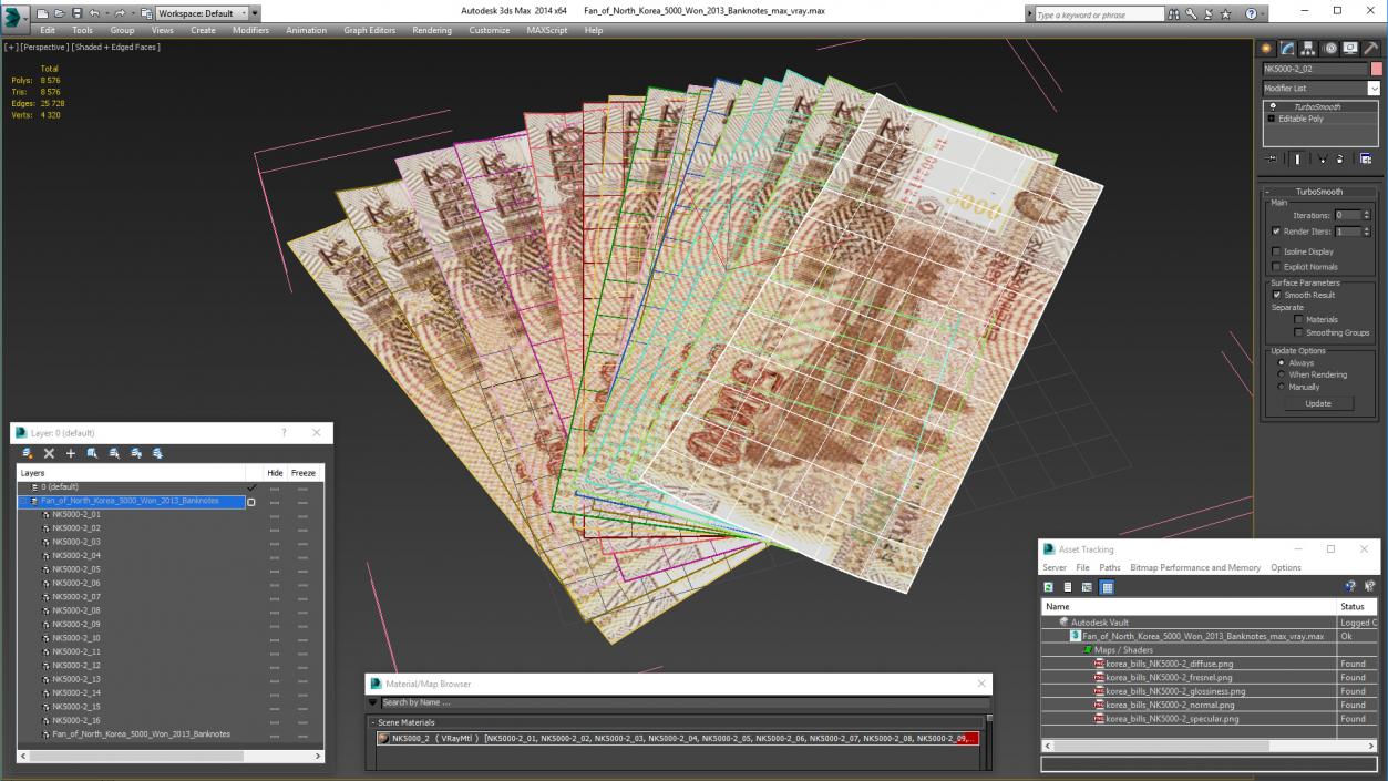 Fan of North Korea 5000 Won 2013 Banknotes 3D