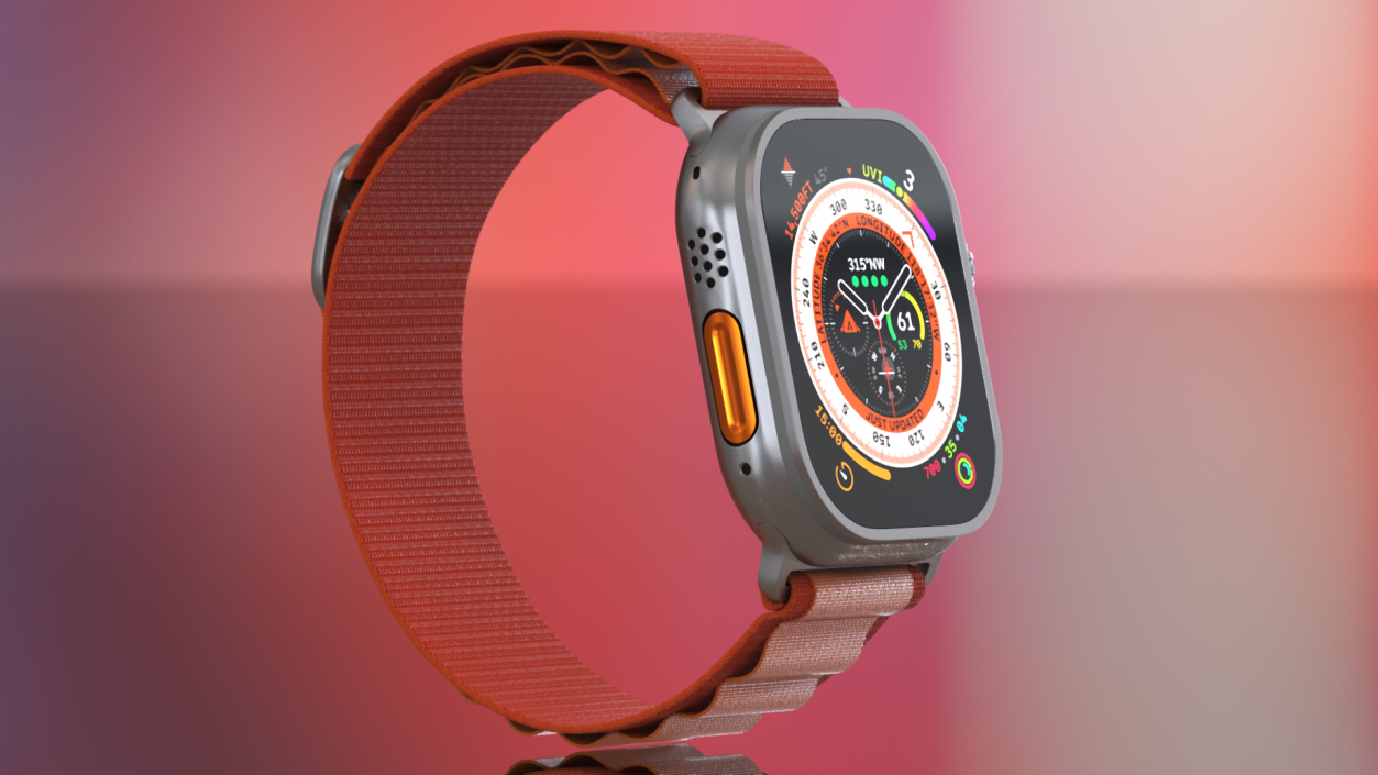 3D Apple Watch Ultra Alpine Loop Orange
