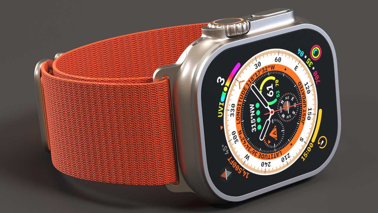 3D Apple Watch Ultra Alpine Loop Orange