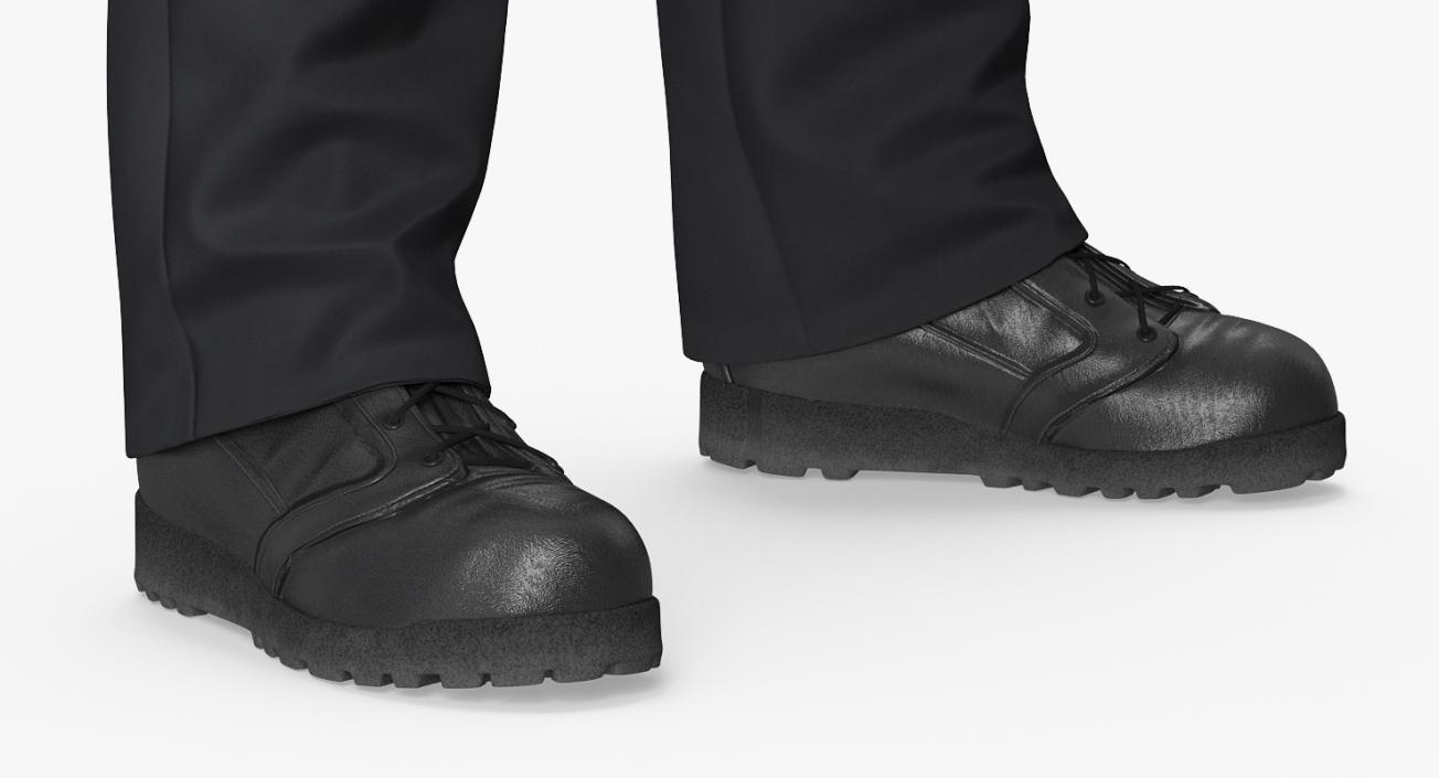 Worker Wearing Black Overalls Suit 3D model